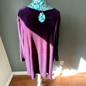 Fall witchy deep plum velvet large woman’s top.Whimsy Goth. Practical Magic core